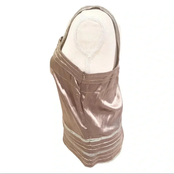 GOSHA by Vero Moda Silk Satin Cami “Rose Singlet” Smokey Taupe, Y2K Party Top - Picture 4 of 16